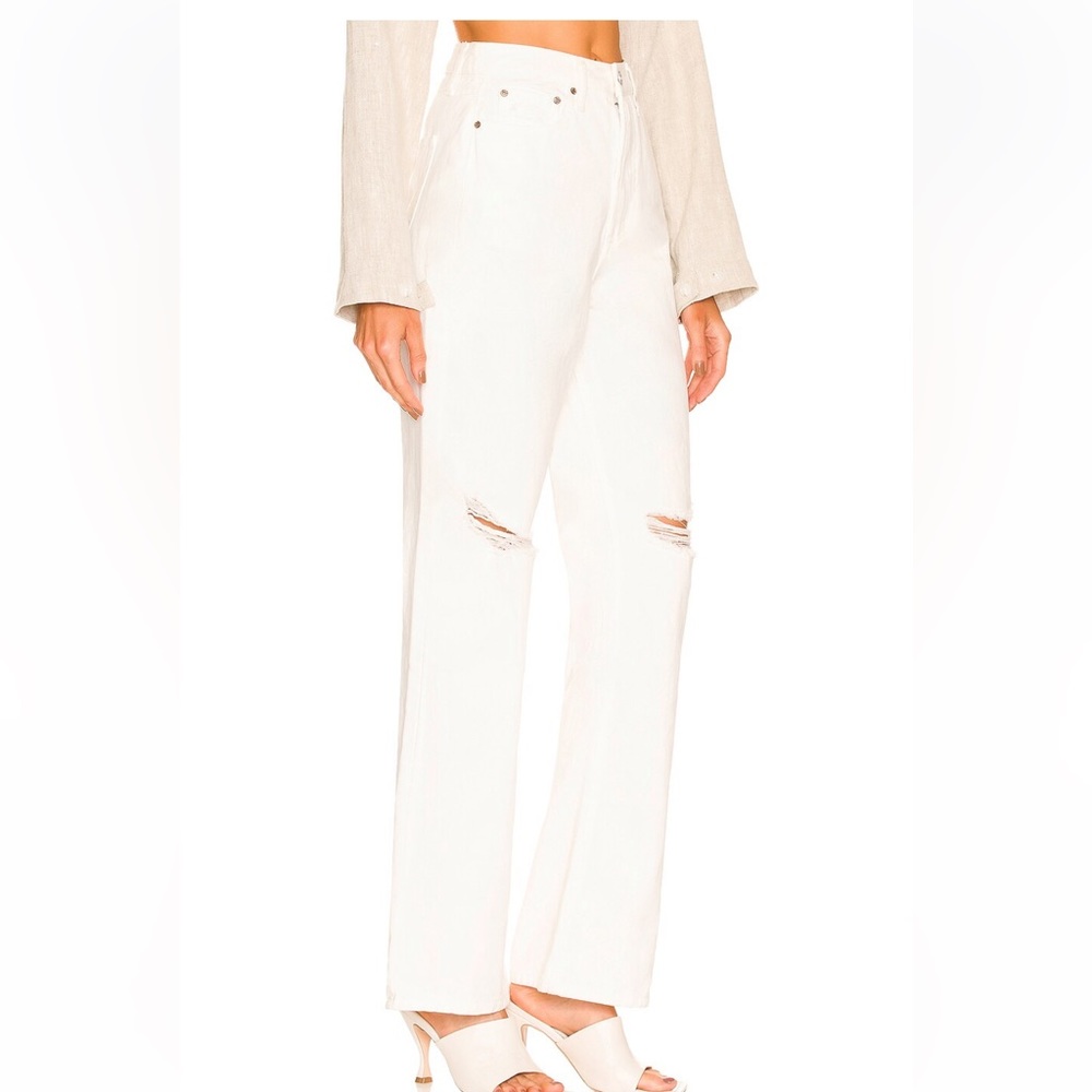 REVOLVE AFRM ODEN STRAIGHT JEANS IN BRIGHT WHITE 25 - Picture 2 of 6